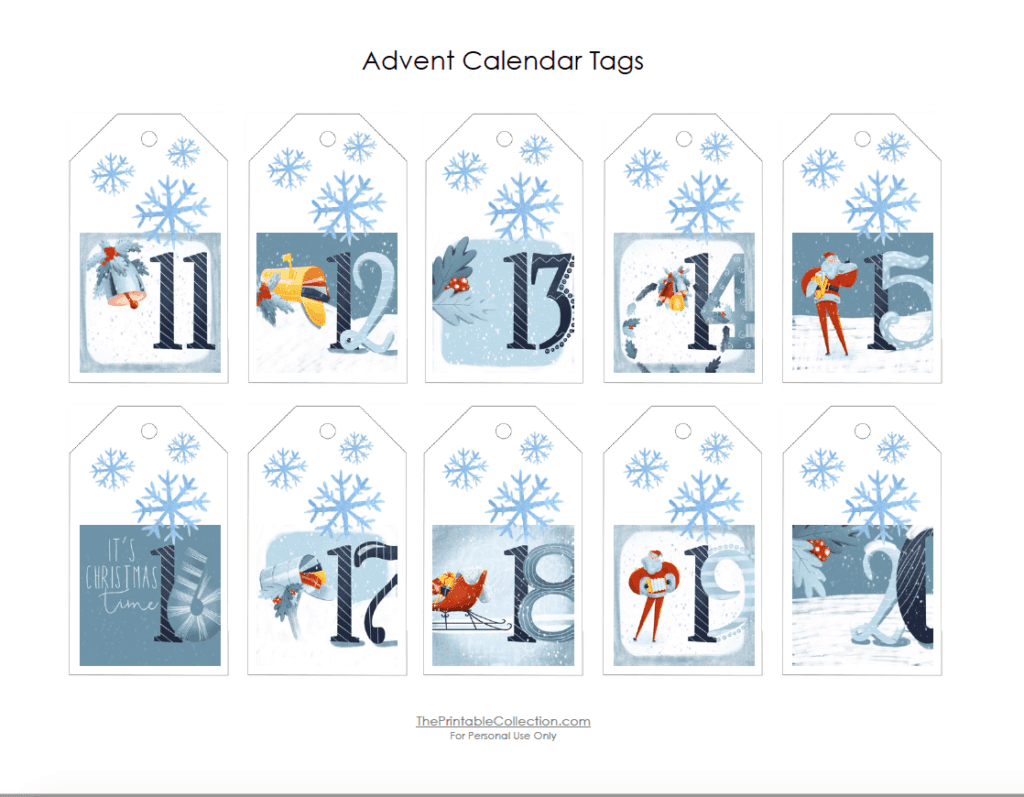 Advent Calendar Tags 2 - The Printable Collection