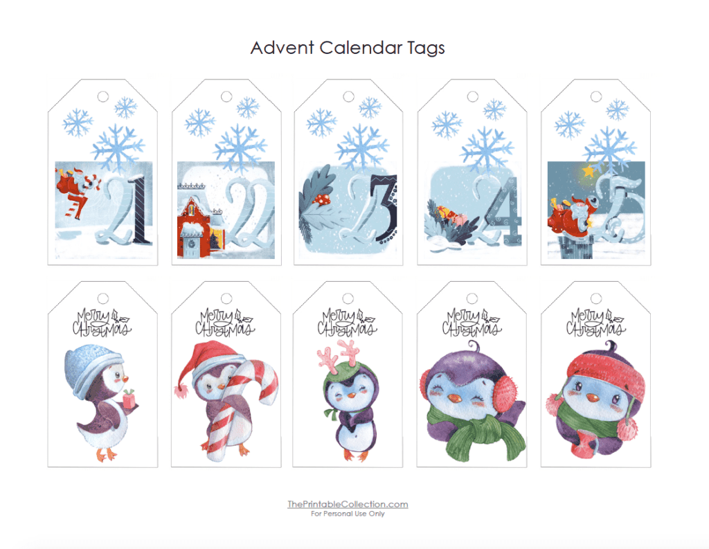 Advent Calendar Tags 3 - The Printable Collection