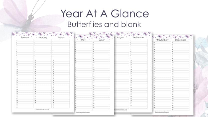 Free Printable Year At A Glance Calendar The Printable Collection