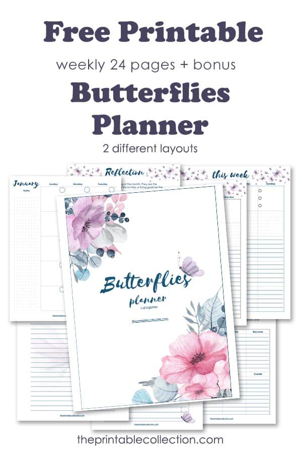 Free Printable Butterflies Planner - The Printable Collection