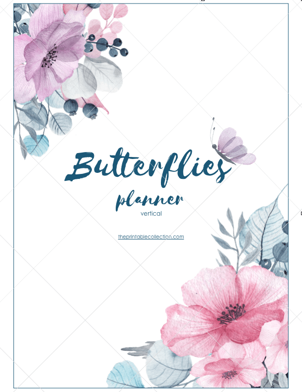 PageTitle - Butterflies Planner Vertical - The Printable Collection