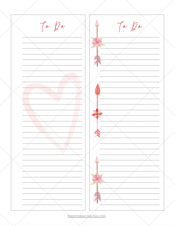 The Printable Collection - February Printable Weekly To Do Lists