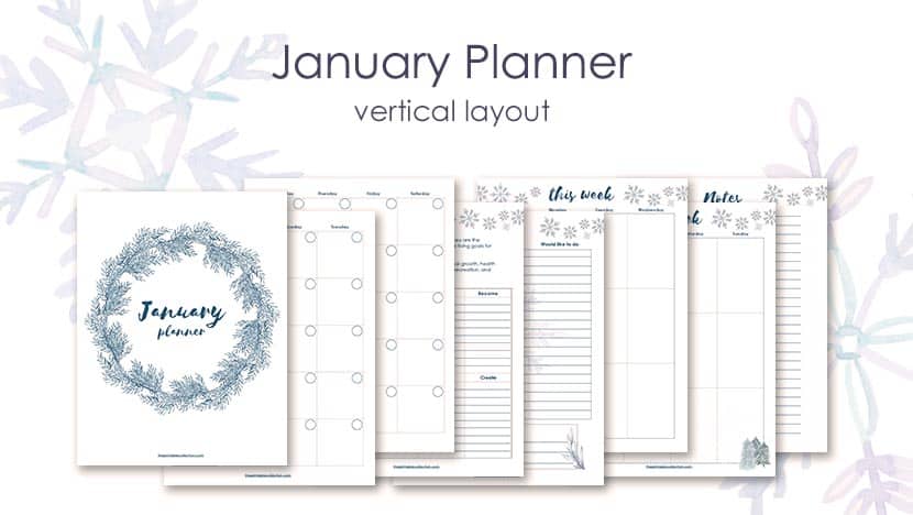 Free January Printable Planner from The Printable Collection