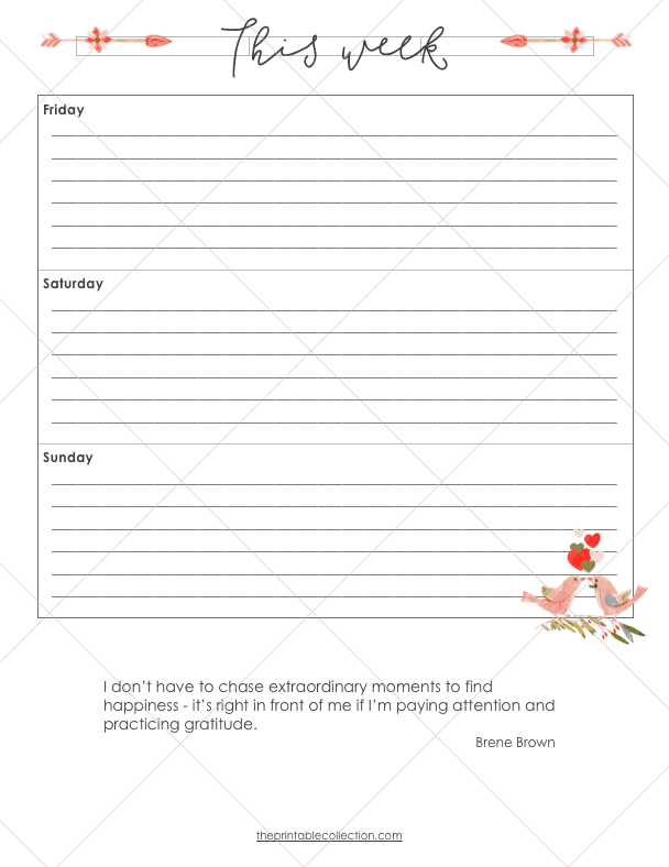 Hearts Gratitude Journal This week 2 - The Printable Collection