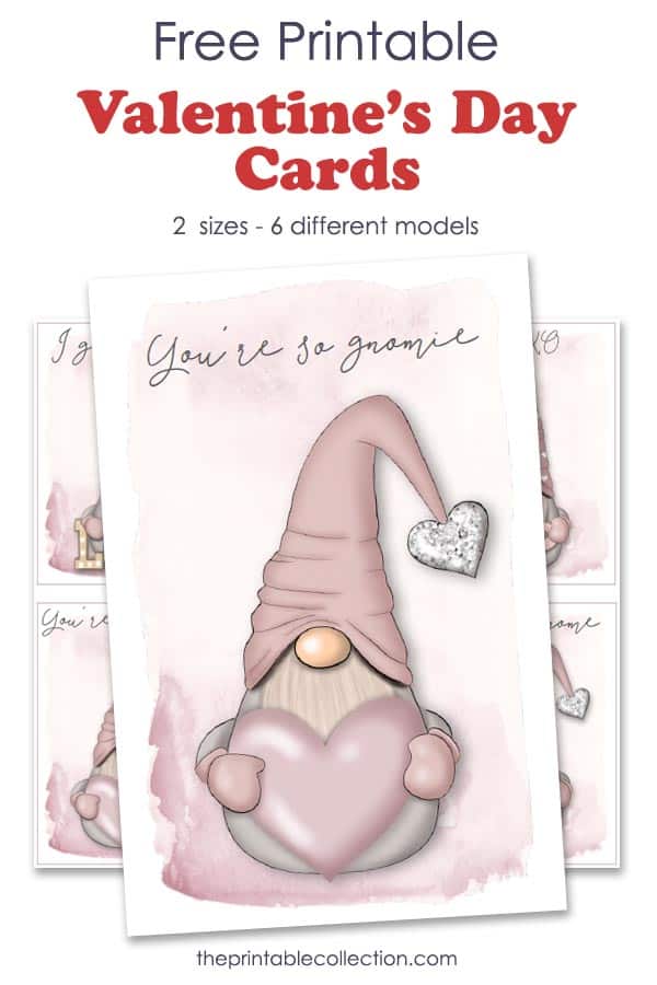 Free Printable Valentine Cards with Gnomes - The Printable Collection