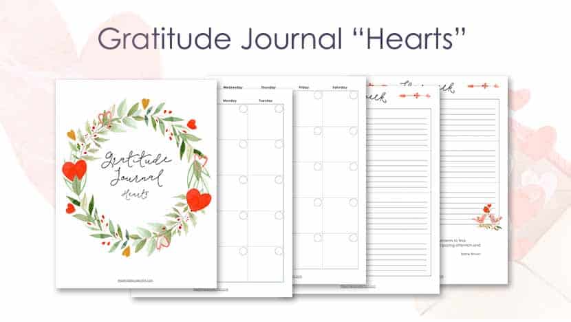 Gratitude Journal Hearts Post 1 - The Printable Collection