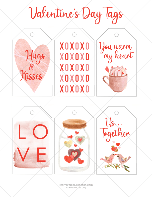 Valentine Free Printable Tags - The Printable Collection