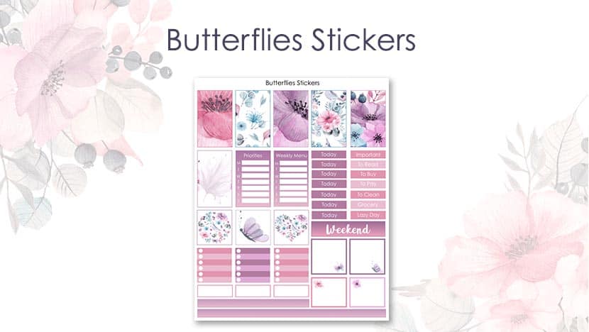 Butterflies Stickers Post - The Printable Collection