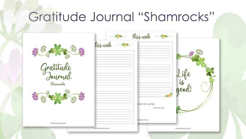 Free Gratitude Journal Pages Shamrocks - The Printable Collection
