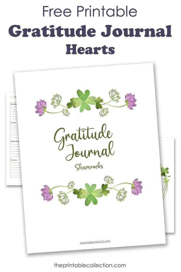 Free Printable Gratitude Journal Shamrocks and Flowers - The Printable Collection