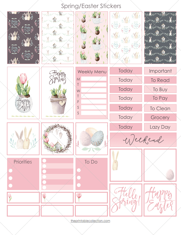 Free Printable Easter And Spring Stickers - The Printable Collection