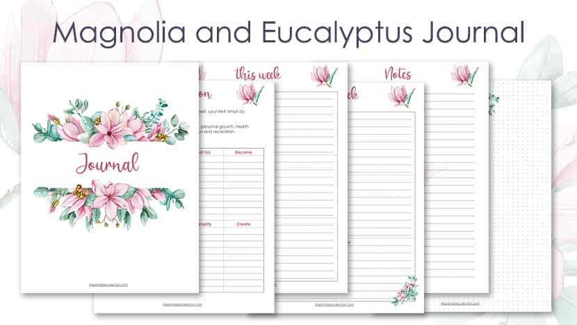 Free Printable Magnolia and Eucalyptus Journal Post - The Printable Collection