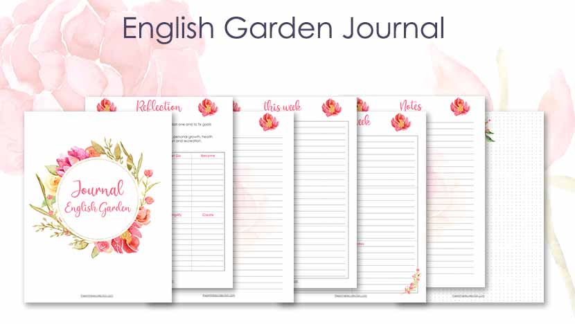 Free PDF printable journal English Garden Post - The Printable Collection