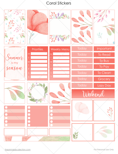 Cute Printable Stickers For Planners | The Printable Collection