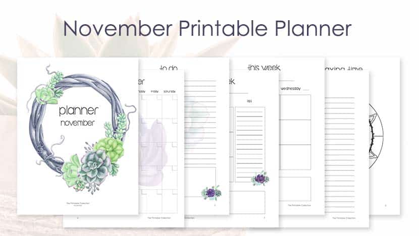 Printable Planner For November - The Printable Collection
