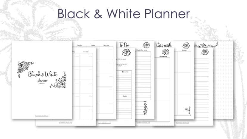 Free Black And White Planner Printable The Printable Collection