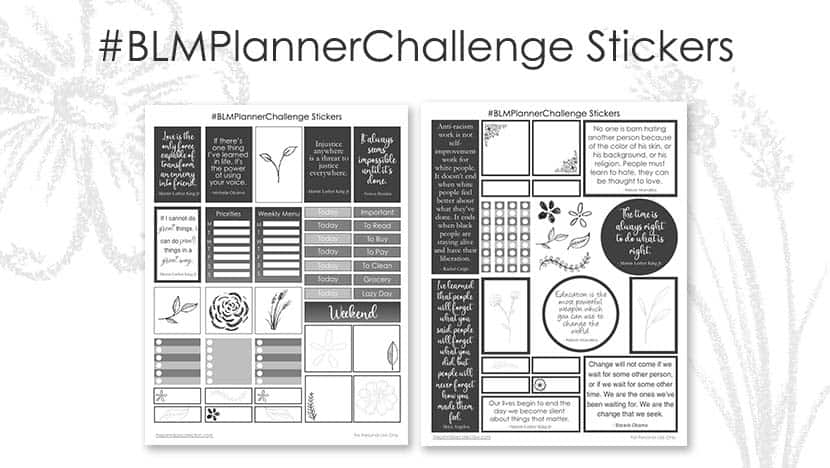 Free Printable #BLMPlannerChallenge Stickers Post - The Printable Collection