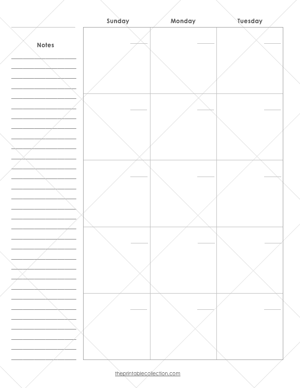 Free Printable Black and White Planner Monthly Calendar Left Page - The Printable Collection