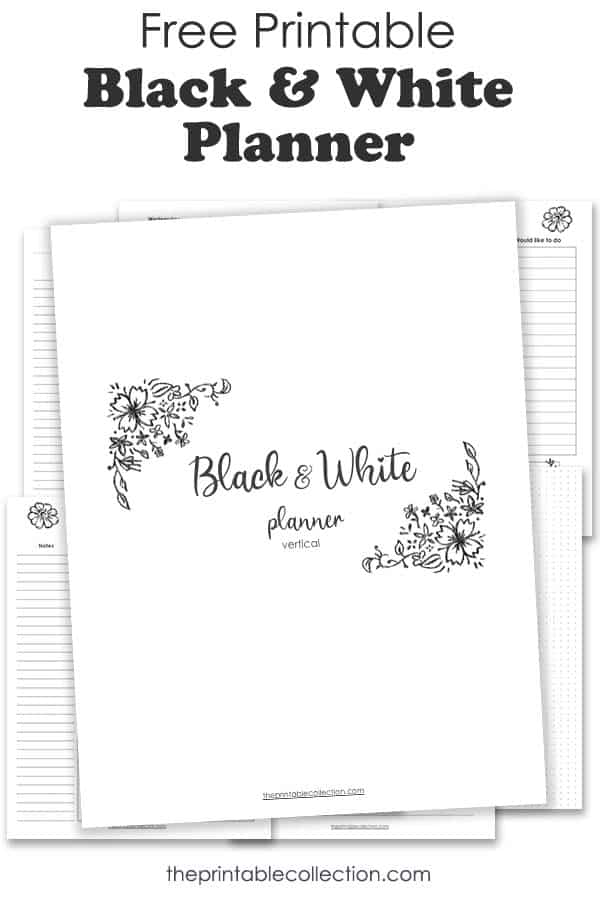Free Printable Black and White Planner - The Printable Collection