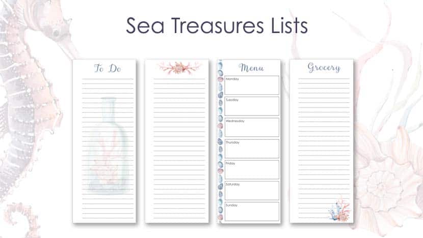 Free Printable Lists For Organizing Sea Treasures Post - The Printable Collection