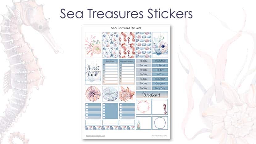 Sea Treasures Stickers Printable Post - The Printable Collection