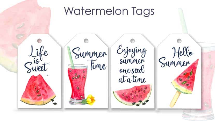 Free Printable Watermelon Tags - The Printable Collection