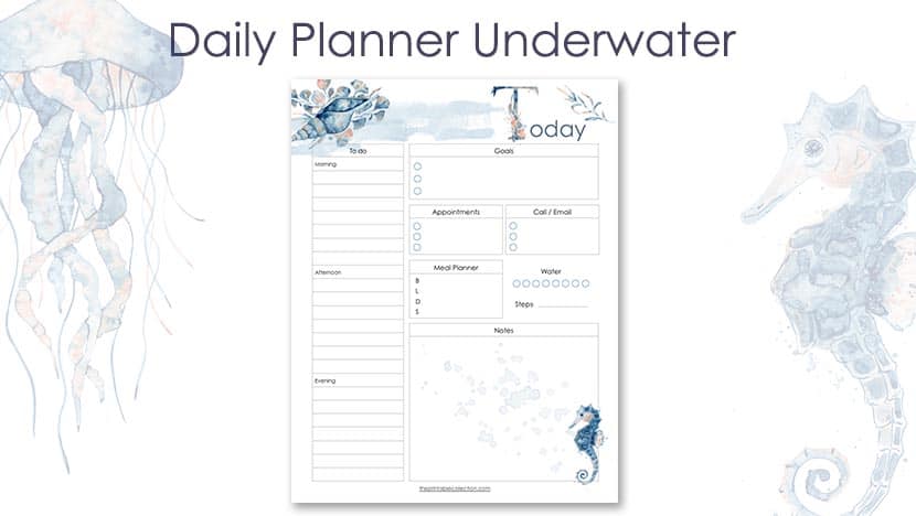 Free Printable Daily Planner Page Underwater Post - The Printable Collection