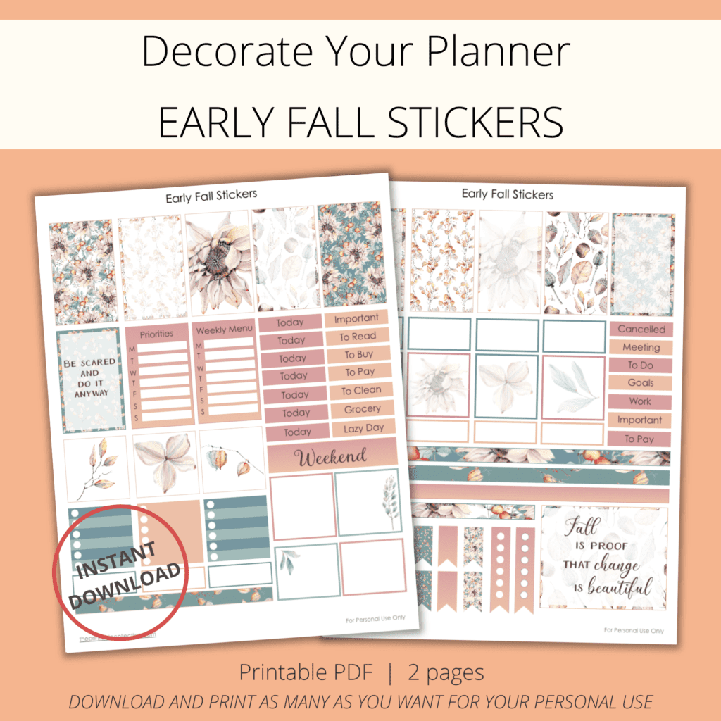 Printable Early Fall Stickers - The Printable Collection
