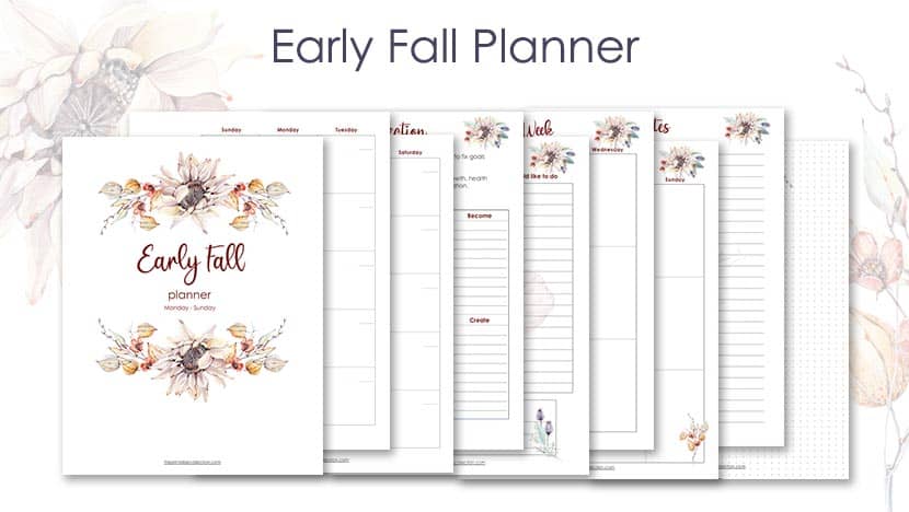 Free Printable Early Fall Planner Post - The Printable Collection