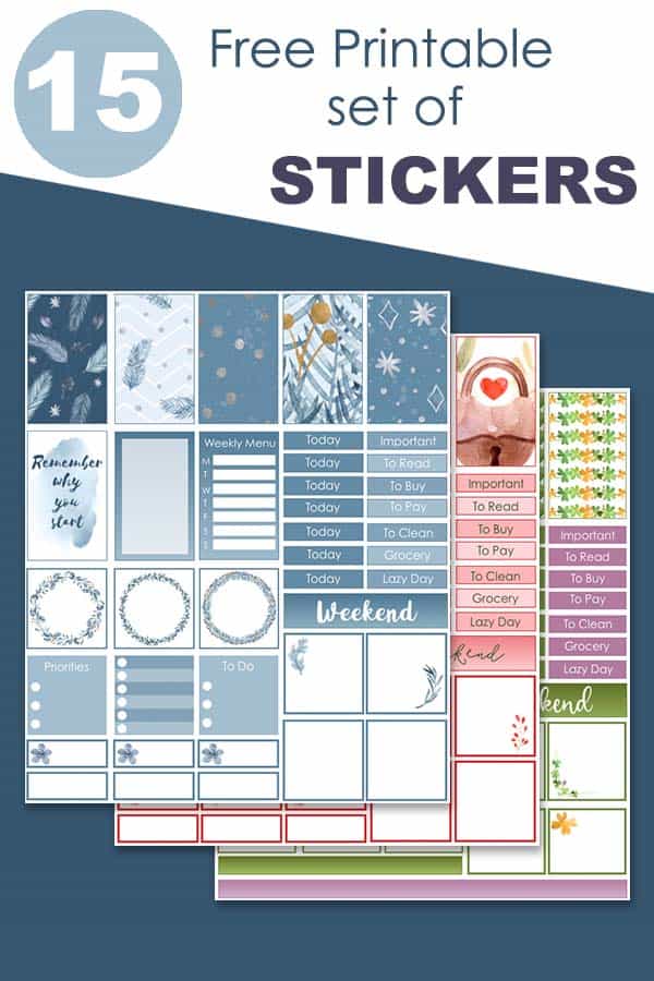 Free Printable 15 set of Stickers - The Printable Collection