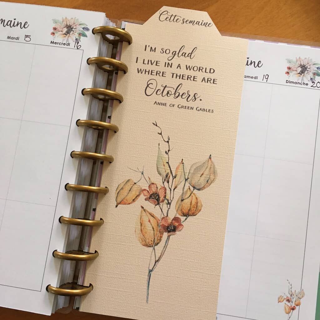 Free Printable Early Fall Planner Divider on Cardstock - The Printable Collection