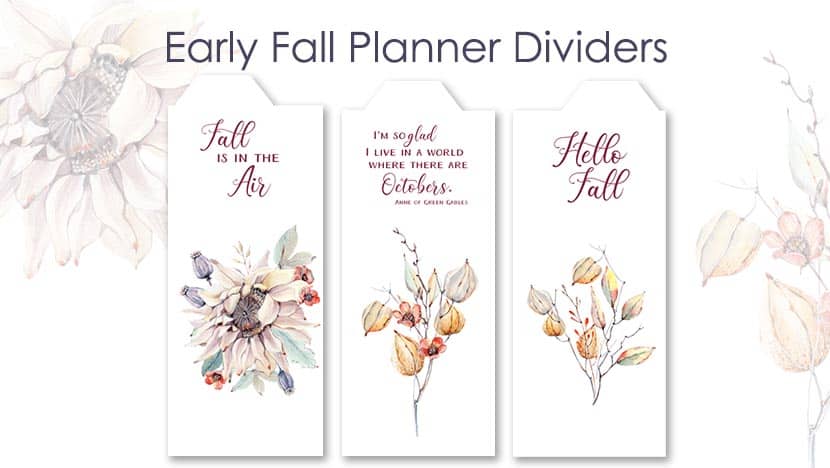 Free Printable Planner Dividers For Fall Post - The Printable Collection