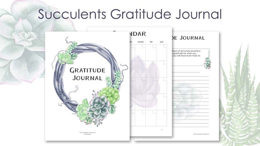 Free Printable Succulents Gratitude Journal Post - The Printable Collection