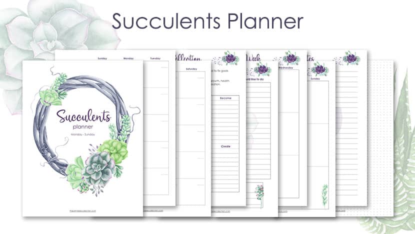 Free Printable Succulents Planner Post - The Printable Collection