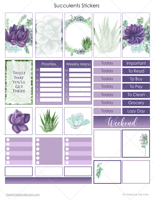 Printable Succulents Stickers | The Printable Collection