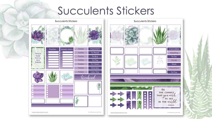 Free Printable Succulents Stickers Post - The Printable Collection