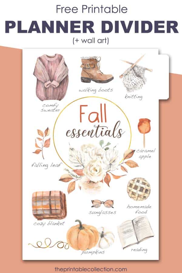 Free Printable Divider Planner Fall Essentials 2 - The Printable Collection