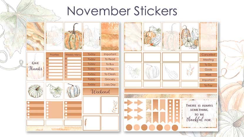 Free Printable November Stickers Post - The Printable Collection