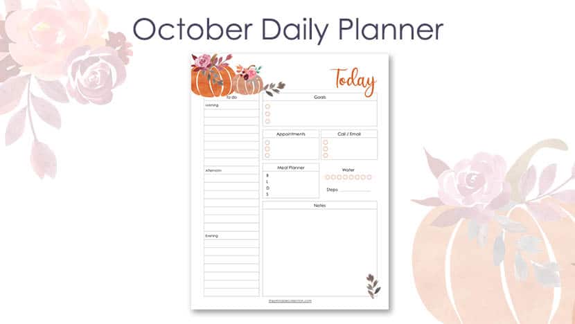 Free Printable October Daily Planner Post - The Printable Collection
