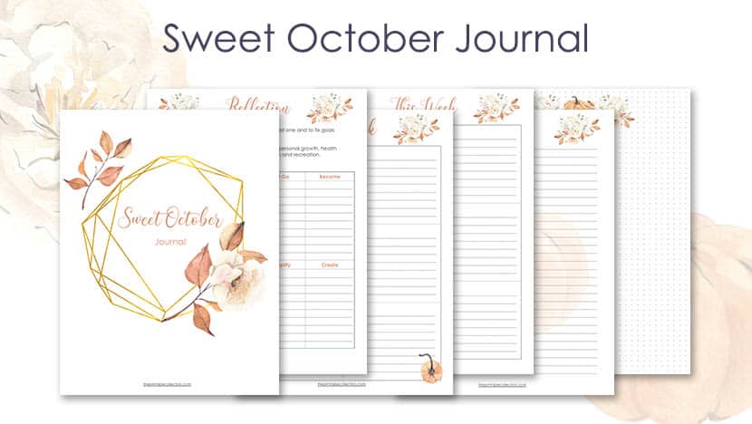 Free Printable Sweet October Journal Post - The Printable Collection