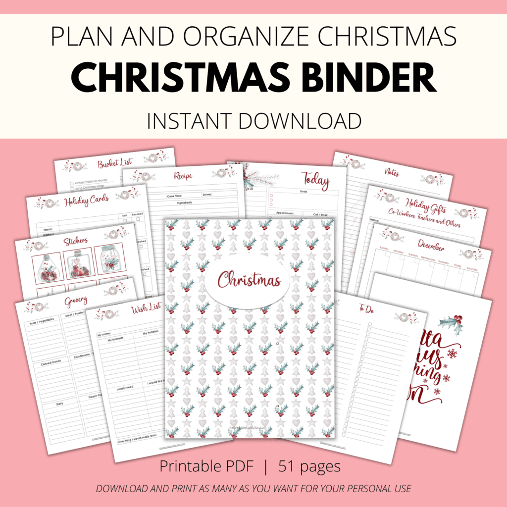 Pages From The Printable Christmas Binder - The Printable Collection