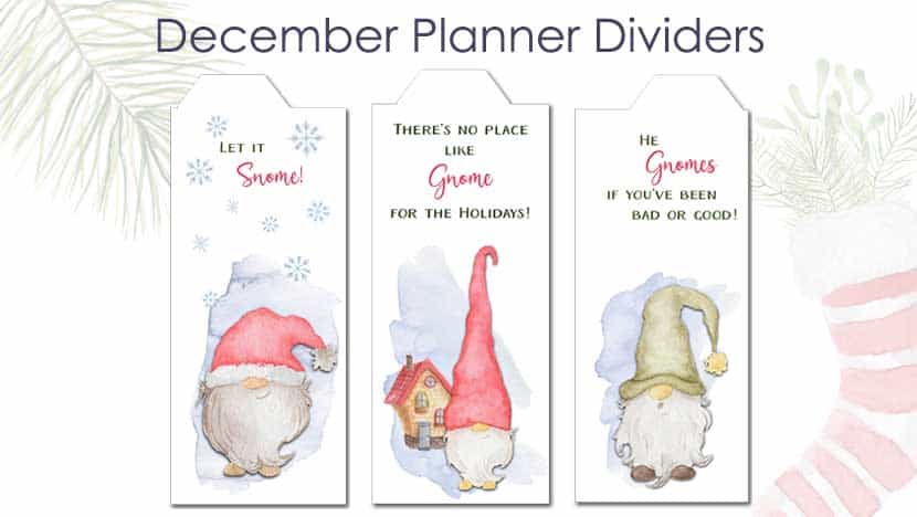 free printable planner dividers tabs for December Post - The Printable Collection