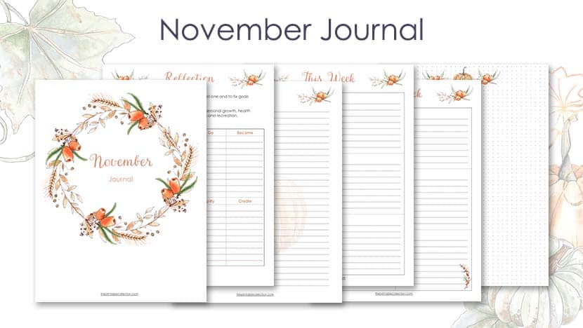 Free Printable November Journal Post - The Printable Collection