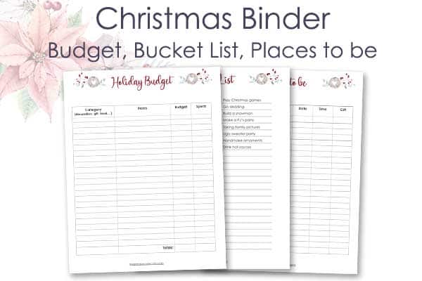 Printable Christmas Binder Budget Pages - The Printable Collection