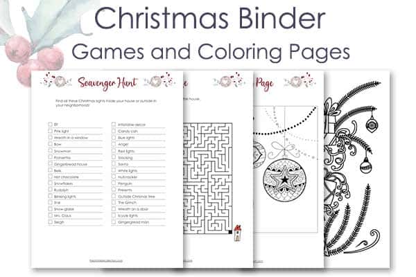 Printable Christmas Binder Games and Coloring Pages - The Printable Collection