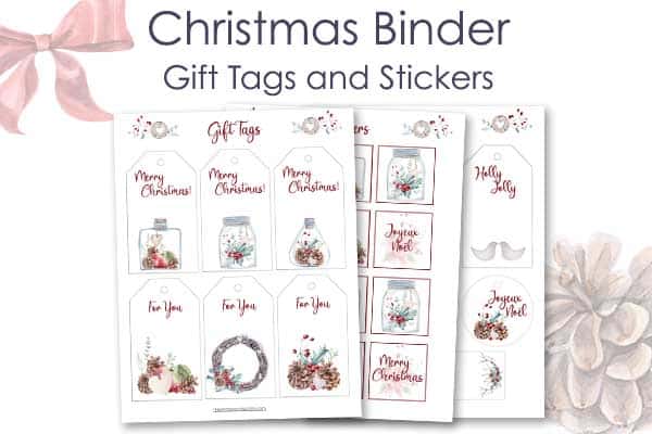 Printable Christmas Binder Gift Tags and Stickers Pages - The Printable Collection