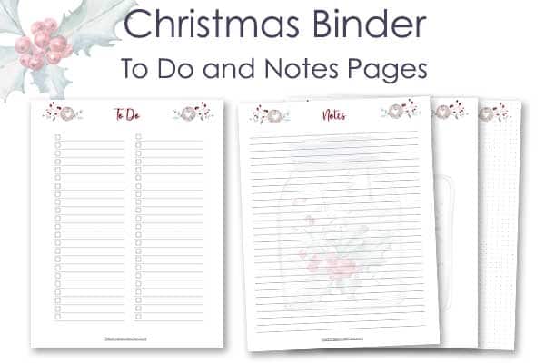 Printable Christmas Binder To Do and Notes Pages - The Printable Collection
