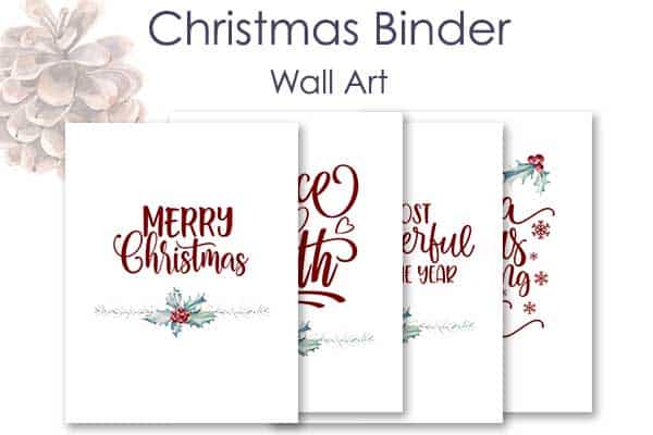 Printable Christmas Binder Wall Art Pages - The Printable Collection