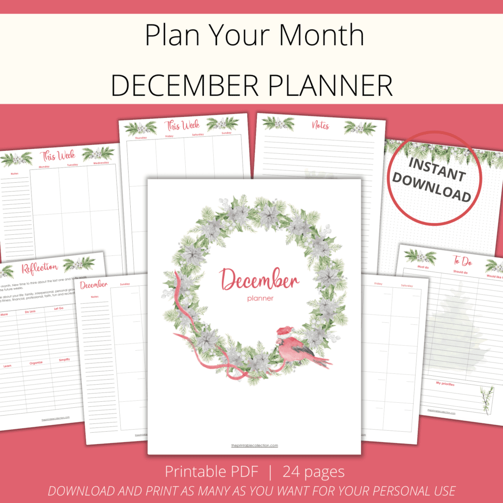 Printable December Planner - The Printable Collection
