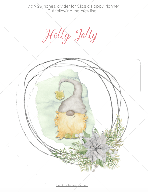 Free Printable Christmas Divider Tab Holly Jolly - The Printable Collection